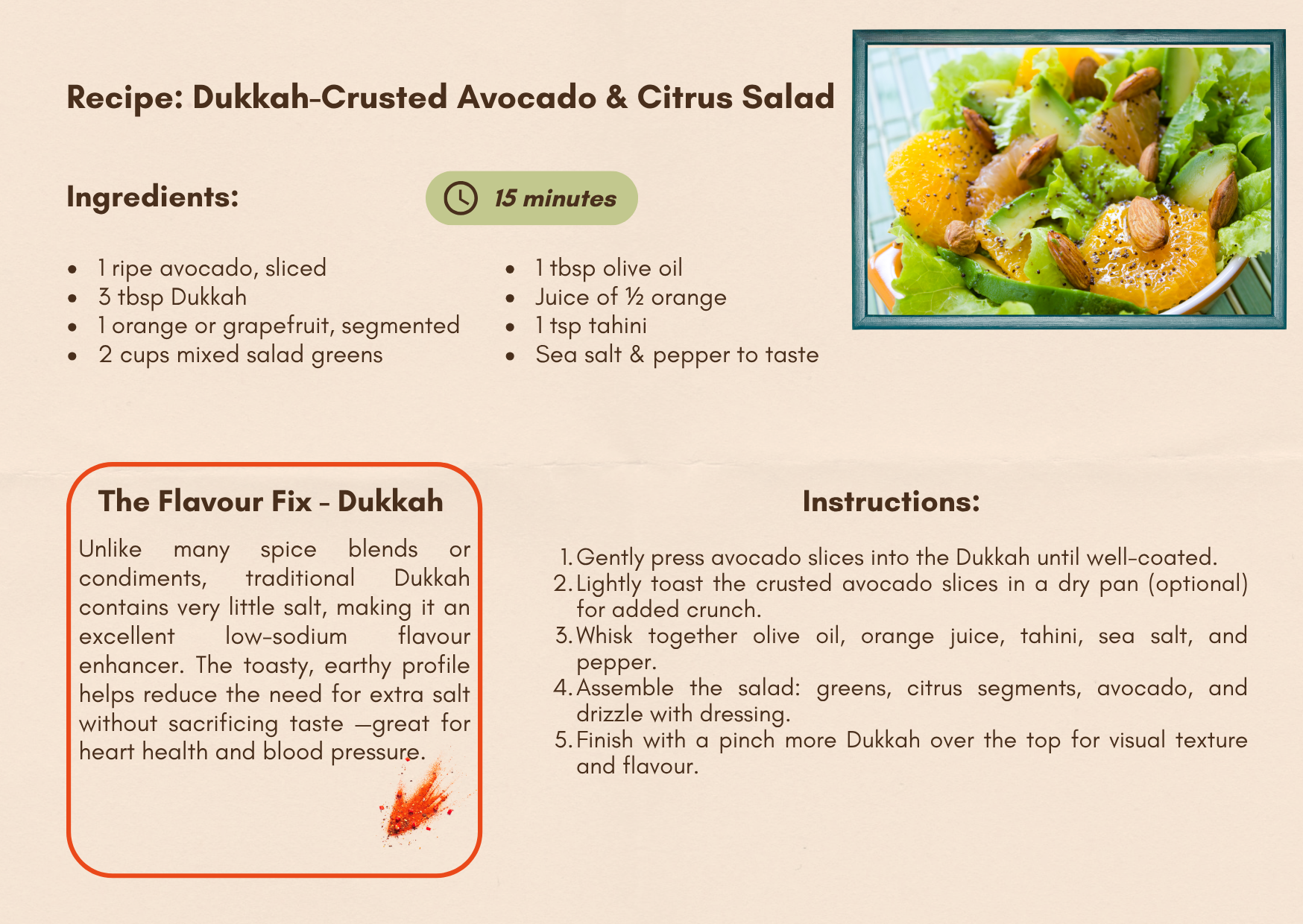 Dukkah Crusted Avocado  & Citrus Salad