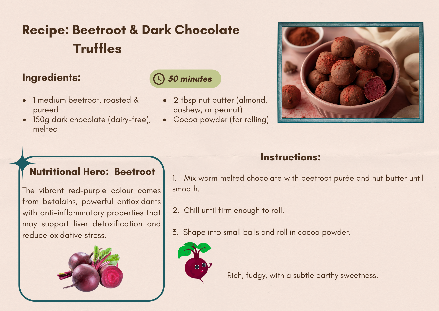 Beetroot & Dark Chocolate Truffles
