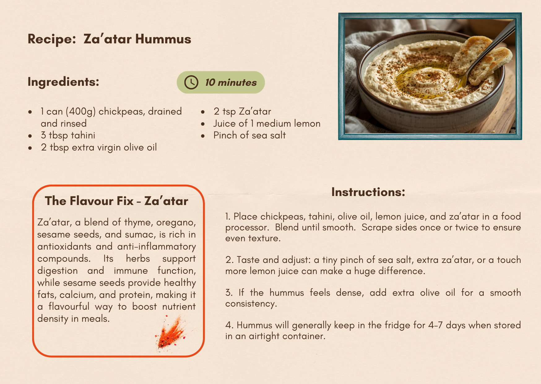 Za’atar Hummus