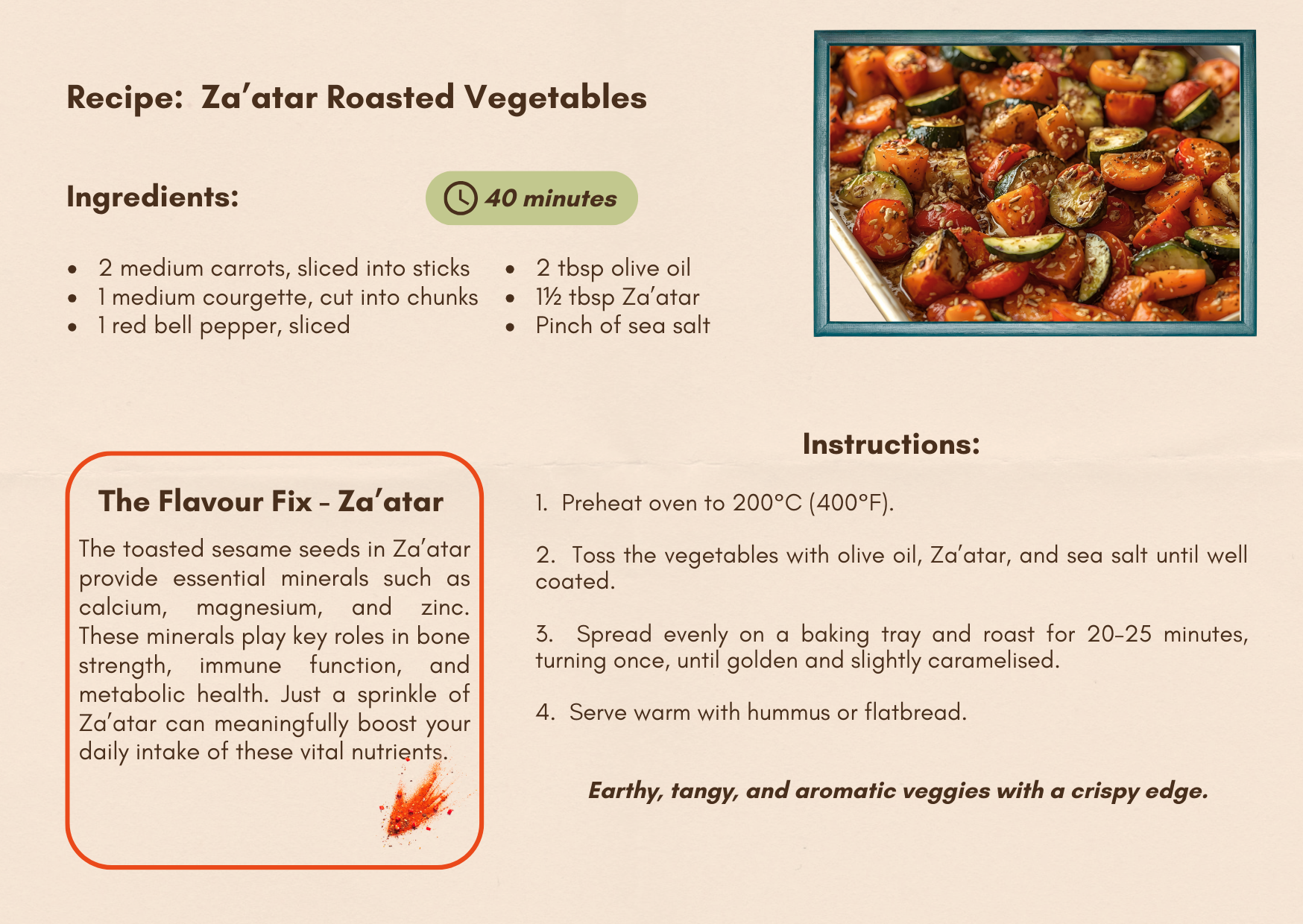 Za’atar Roasted Vegetables