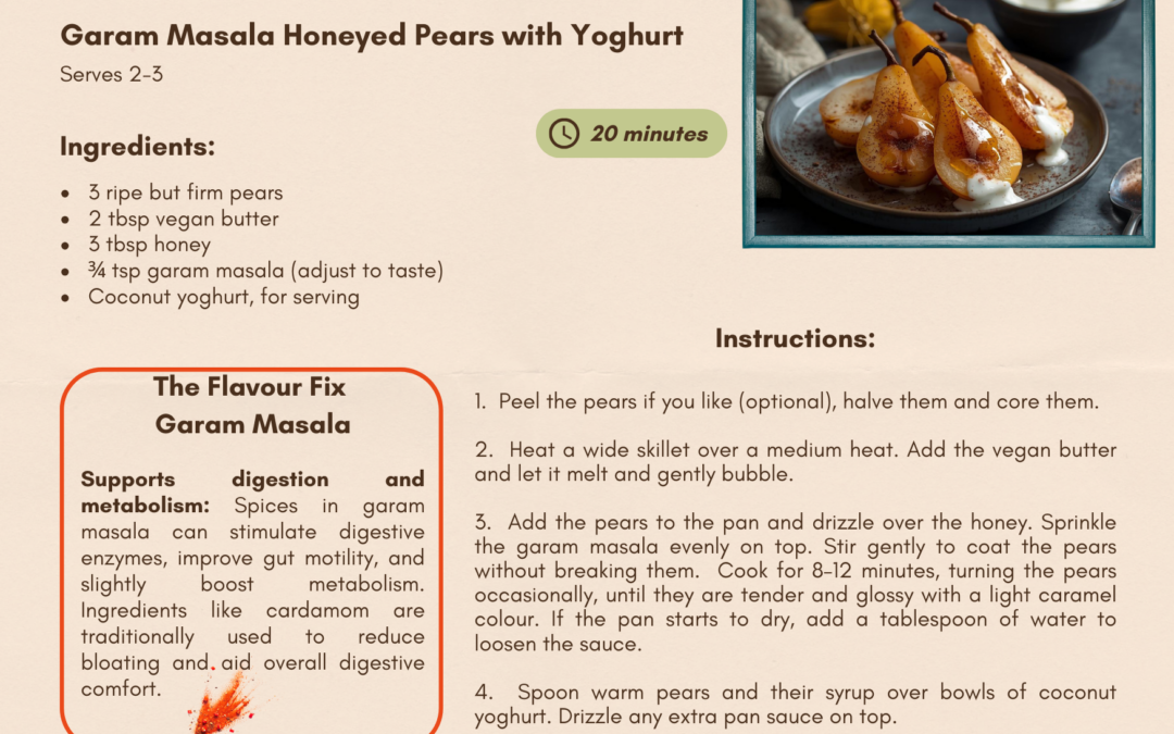 Garam Masala Honeyed Pears with Yoghurt