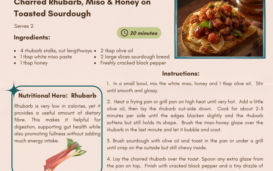 Charred Rhubarb, Miso & Honey on Toasted Sourdough