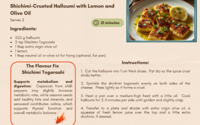 Shichimi-Crusted Halloumi with Lemon and Olive Oil