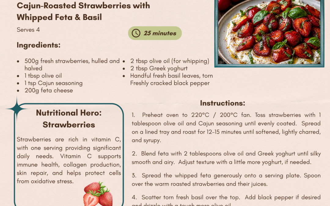 Cajun-Roasted Strawberries with Whipped Feta & Basil