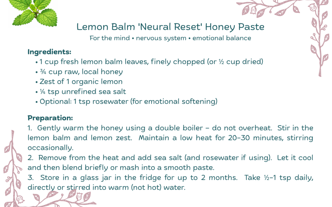 Lemon Balm ‘Neural Reset’ Honey Paste
