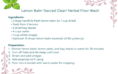 Lemon Balm ‘Sacred Clean’ Herbal Floor Wash