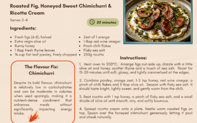 Roasted Fig, Honeyed Sweet Chimichurri & Ricotta Cream