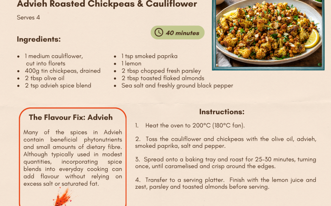 Advieh Roasted Chickpeas & Cauliflower