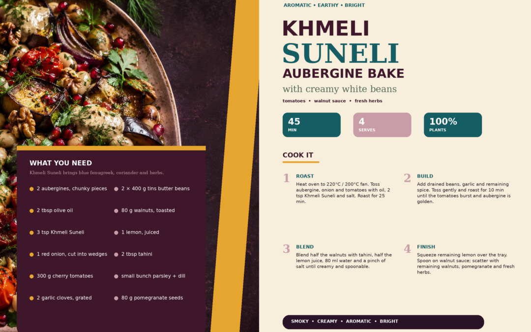 Khmeli Suneli Aubergine Bake