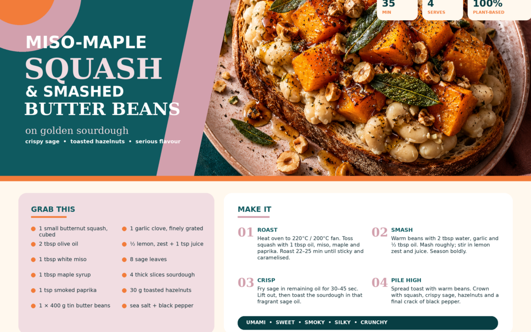 Miso-Maple Squash & Smashed Butter Beans